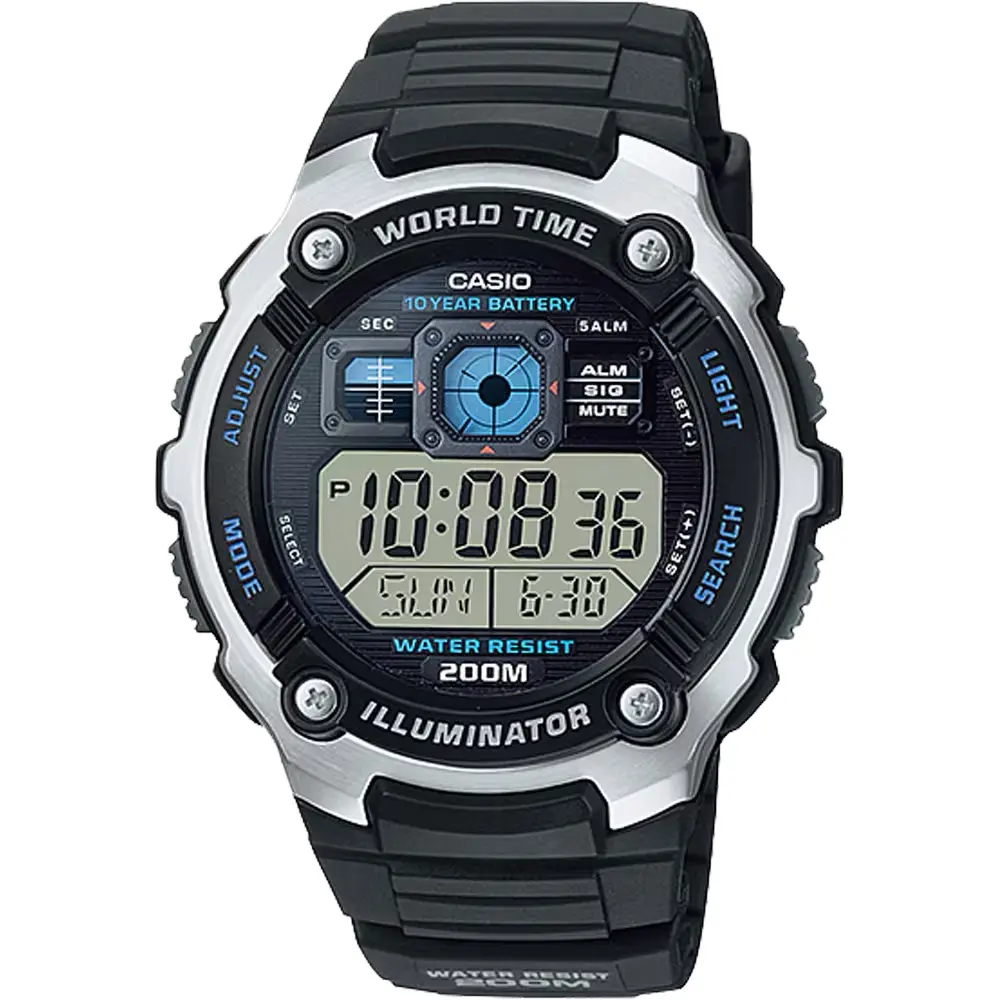 Casio Men’s Digital Watch with Black Dial - AE-2000W-1AV