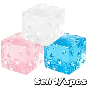 Transparent Jelly Cheese Cube Squishy Toy - Giant Moldable No-Rebound Squeeze Fidget Toy, Soft Sensory Stress Relief Desk Toy