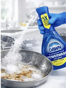 Dawn Platinum Plus Powerwash Dish Spray Lemon Scent 16fl oz for 5X Faster Grease Cleaning Ideal for Cookware & Kitchen Surfaces