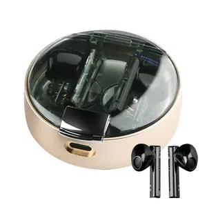 Wireless In-Ear Earbuds (Bluetooth 5.3 Headphones) with Noise-Cancelling Microphone, LED Lights, 230mAh Long Battery Life, Transparent Cover, Type-C Jack, Black Color Option, Earbud
