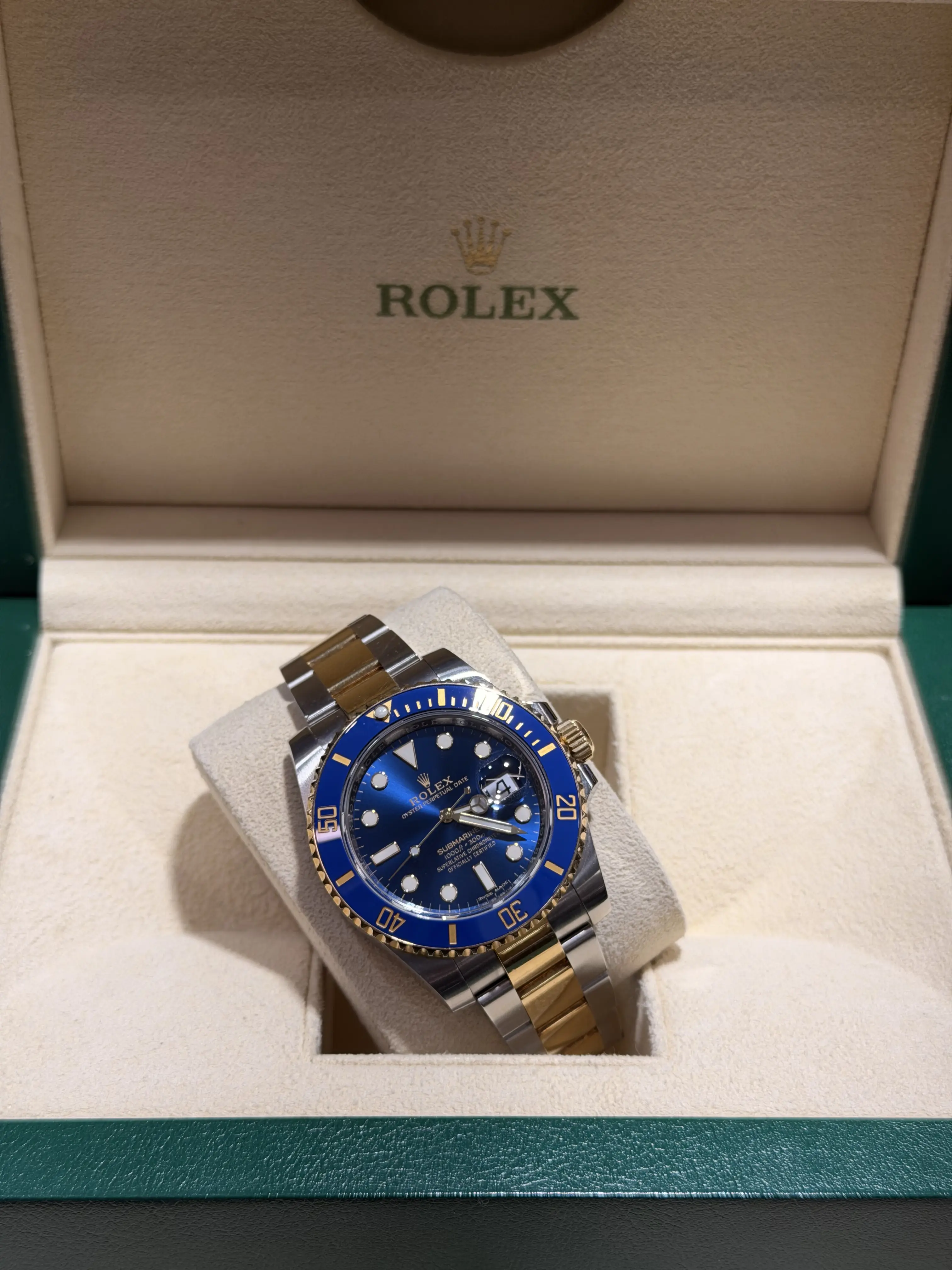 Rolex Submariner 40 mm Blue Dial Blue Bezel Two Tone Watch
