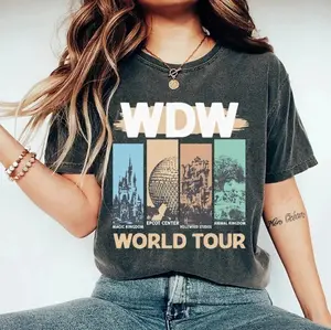 Retro WDW World Tour Shirt, Disneyworld Shirt, Disneyland Vacation Shirt, Mickey And Friend Shirt, Family Trip Shirt