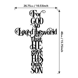 Traditional Metal Crucifix Wall Art with Inspirational Quote - 2 Sizes (Small/Medium) Home Decor, Cross Religious Decorations for Home-Office, Christian Christmas Gift summerwins