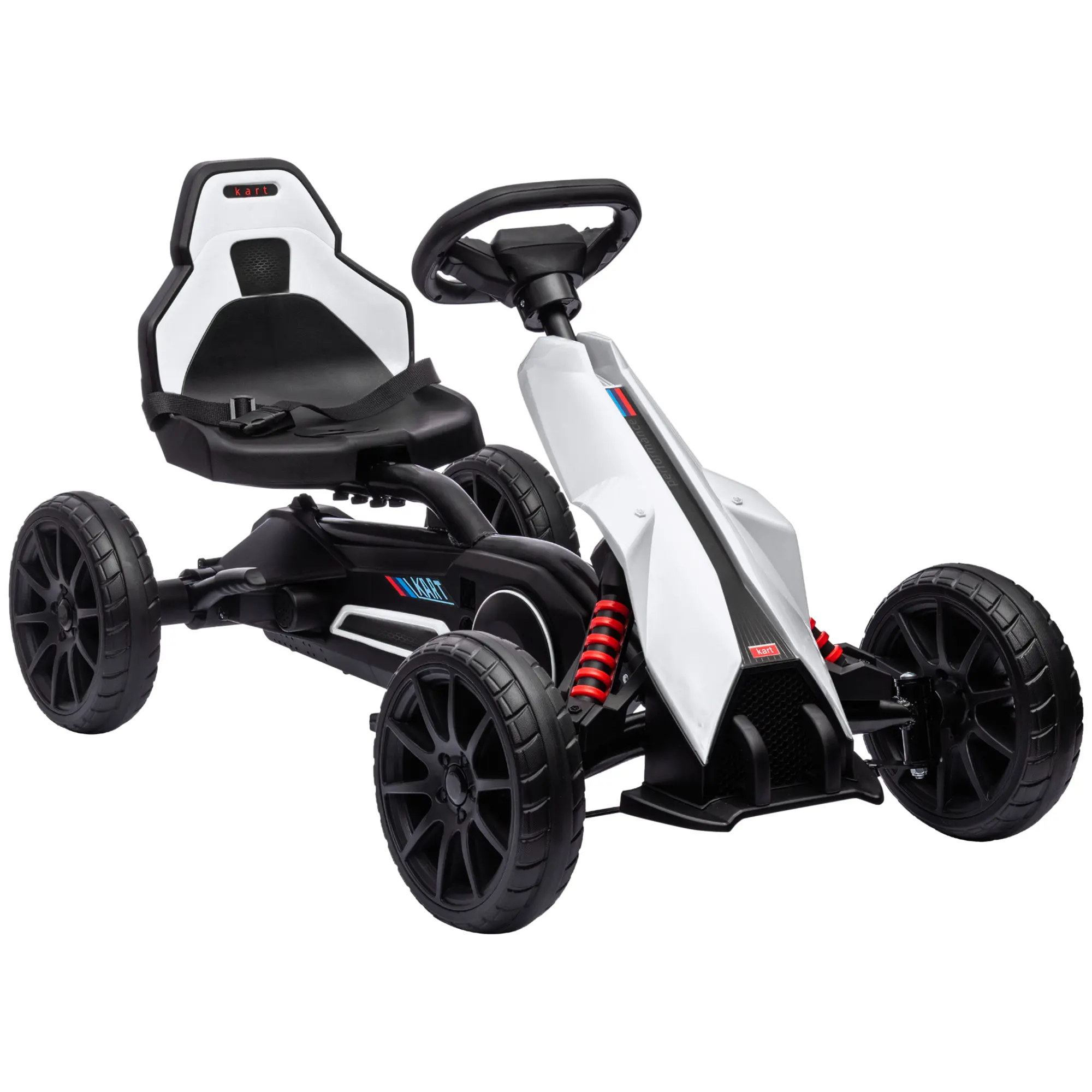 Aosom Kids Pedal Go Kart, Outdoor Ride on Toy with Adjustable Seat, Swing Axle, Handbrake, For Boys and Girls Aged 3-8 Years Old