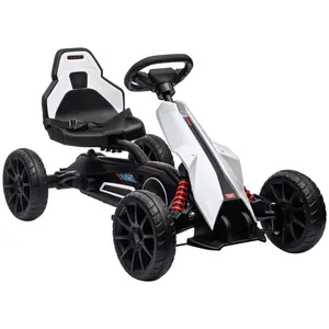 Aosom Kids Pedal Go Kart, Outdoor Ride on Toy with Adjustable Seat, Swing Axle, Handbrake, For Boys and Girls Aged 3-8 Years Old