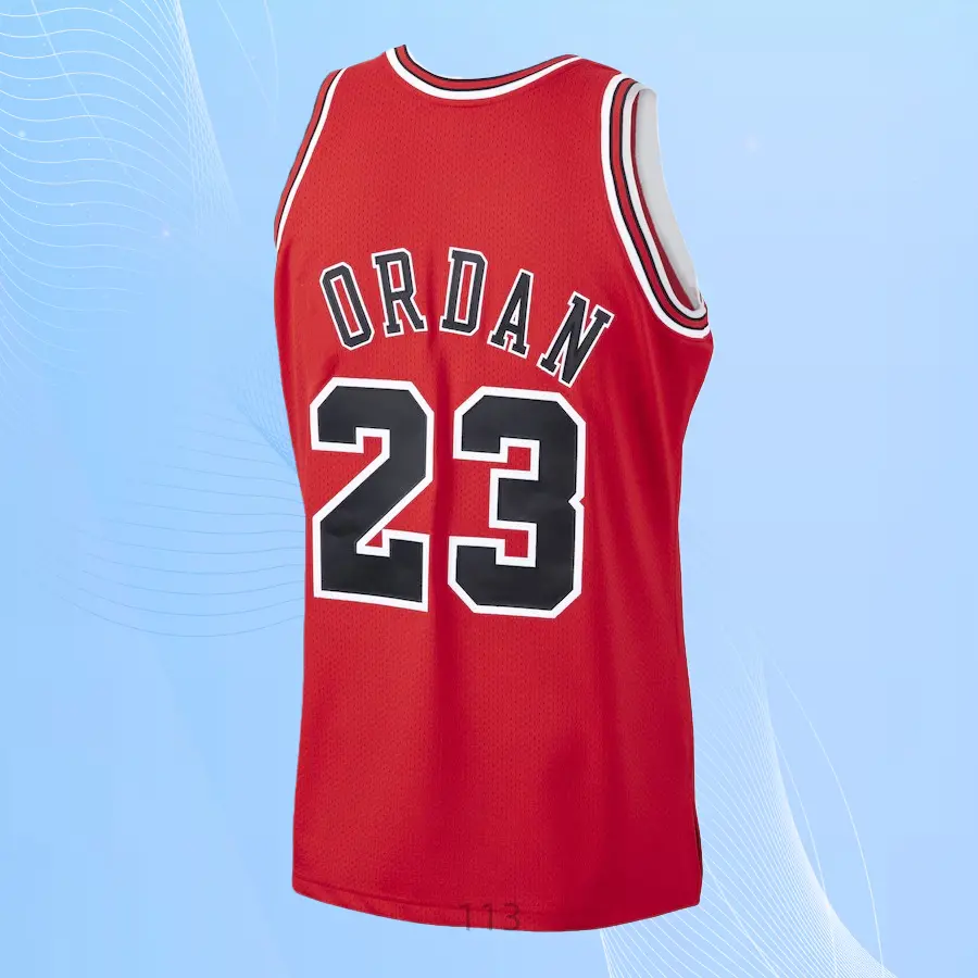 stitched Men's Classic-Design Sleeveless Basketball Jerseys Retro Red shirt 1997-98
