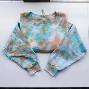 No Design Orange & Teal Tie Dye Crewneck Sweatshirt | Life of a Showgirl-Inspired Tie Dye Sweatshirt