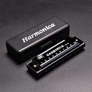 10-Hole Diatonic Harmonica, 1 Count Alloy C-Key Harmonica, Wind Instrument for Beginners & Students, Musical Instrument for Home & School