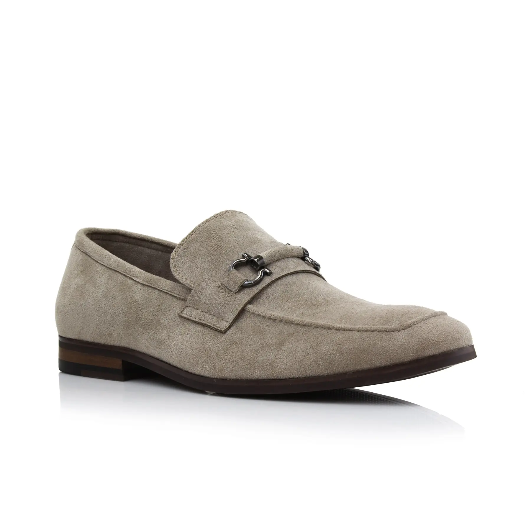 Ferro Aldo Demitri moc-toe penny loafers with decorative buckle, in Beige, Men's Size 6.5 - 13