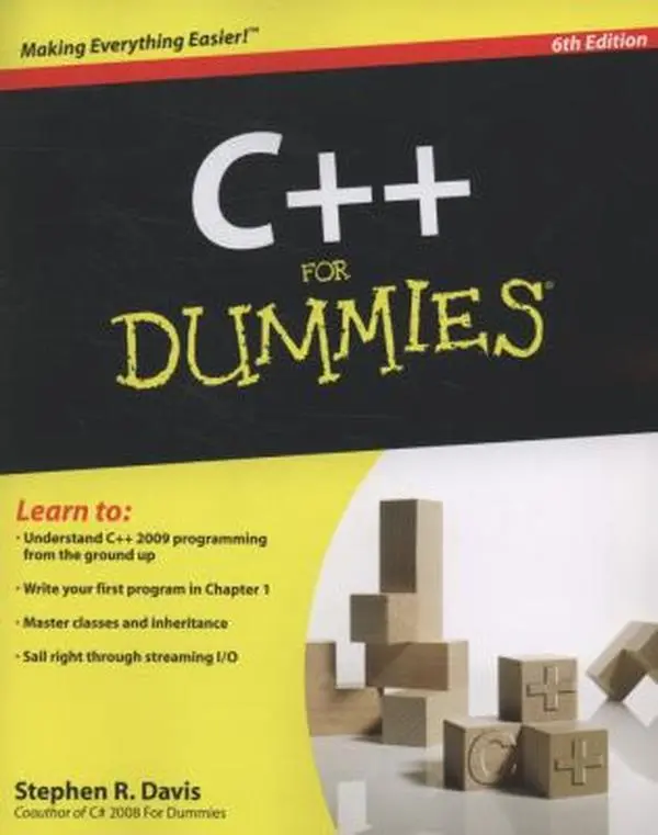 Used C++ for Dummies Book - Stephen R. Davis, Soft Cover, English - For Beginners in Programming, Learn C++ Programming, Master Classes and Inheritance, Includes Source Code