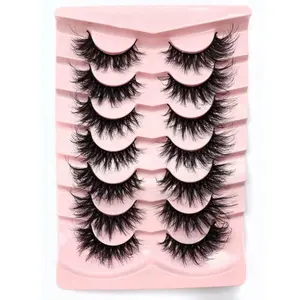Fluffy false eyelashes, thick cluster lashes, fine 19mm faux cluster lashes, naturally curled strip lashes for eye makeup, suitable for enhancing the eye makeup of women and girls