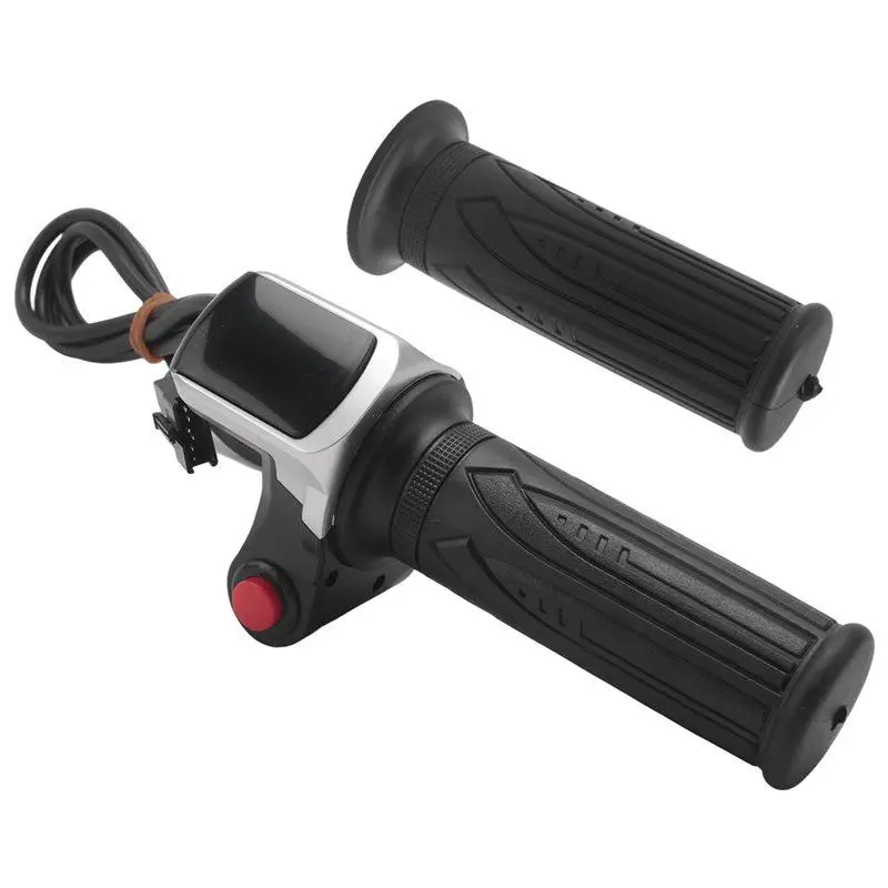 Universal electric bike throttle with LCD display, twist throttle handle for 36V scooters and e-bikes, e-bike parts