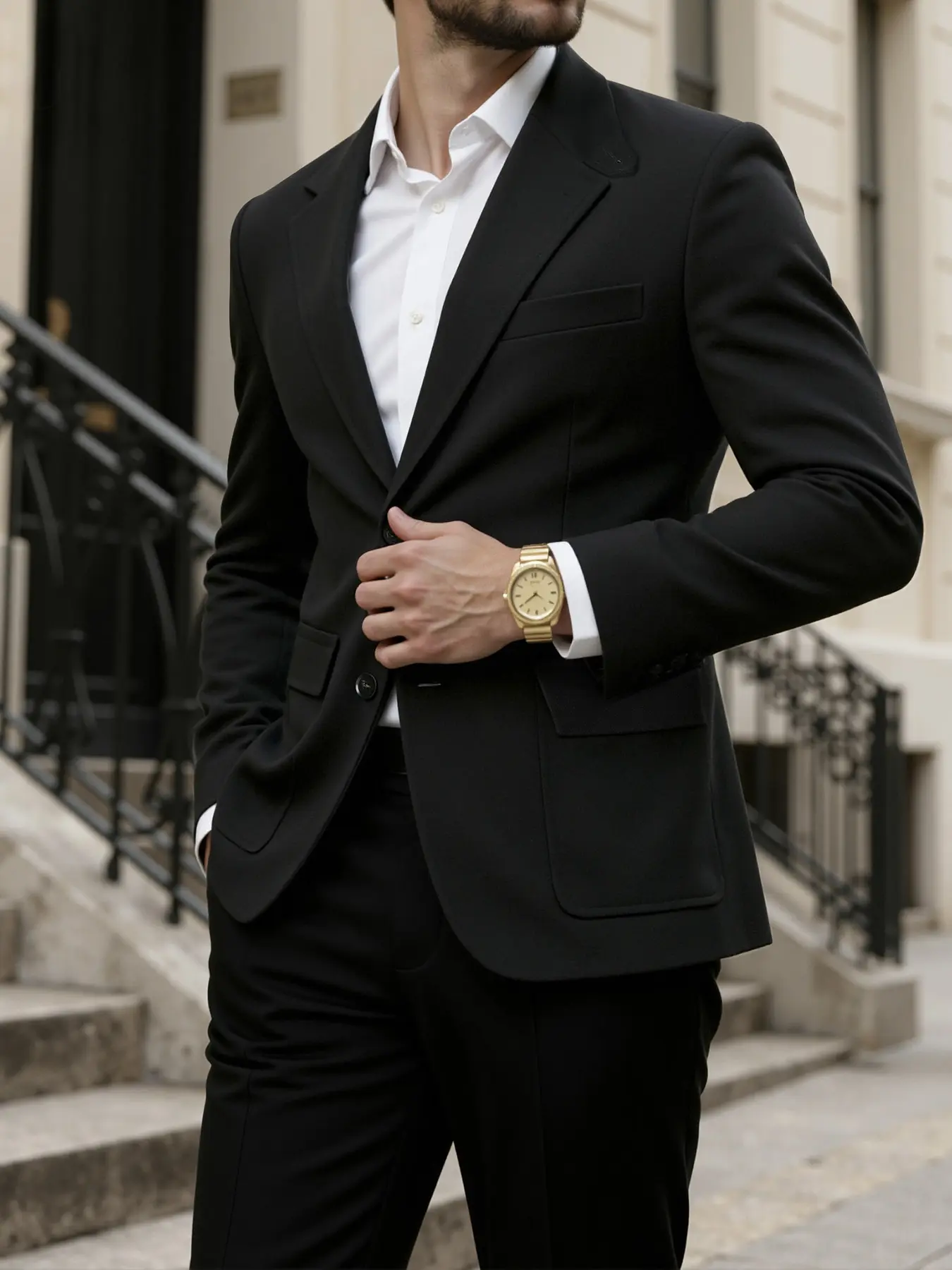 Men's Casual Fitted Blazer Jacket, Plain Color Regular Fit, Wedding Banquet Celebration Formal Evening Wear, All Seasons Fashion