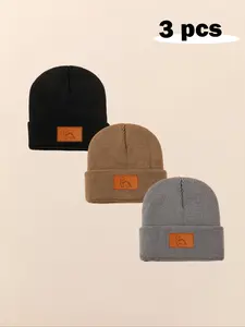 3pcs Baby Beanie Hat, Knit Hat, Dinosaur Design, Soft & Cozy for Infants & Toddlers, Perfect for Fall/winter Outdoors