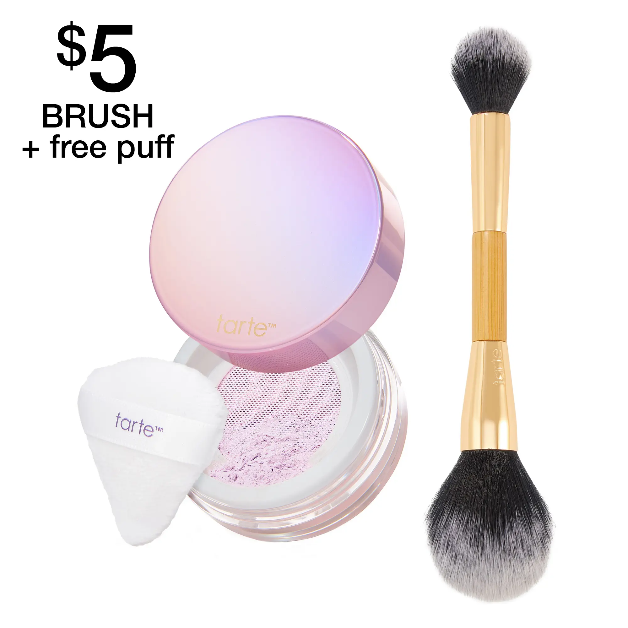 tarte creaseless setting powder & brush tarte creaseless setting powder & brush