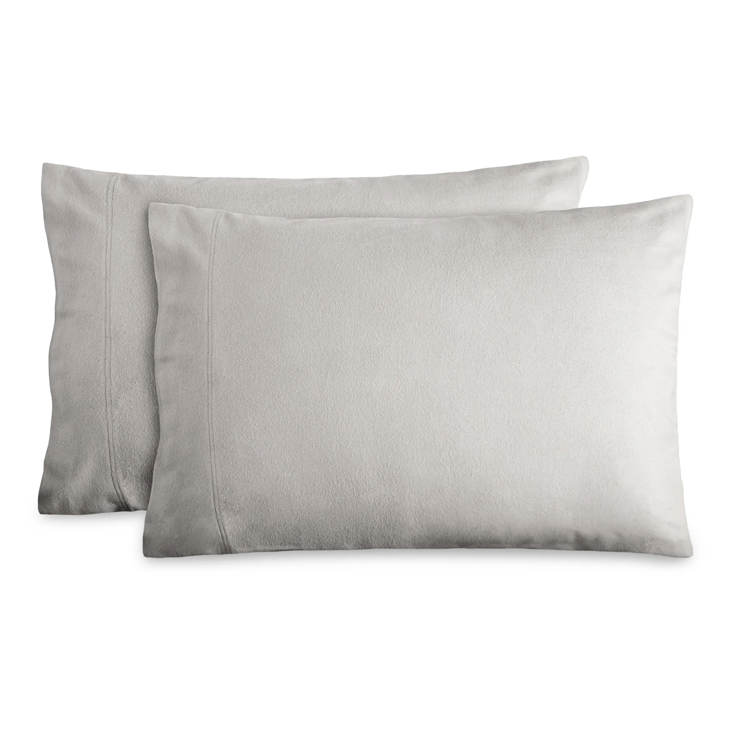 Bare Home Double Brushed Cotton Flannel Pillowcase Set, Soft Comfy Bedding, Solid Color Bedding