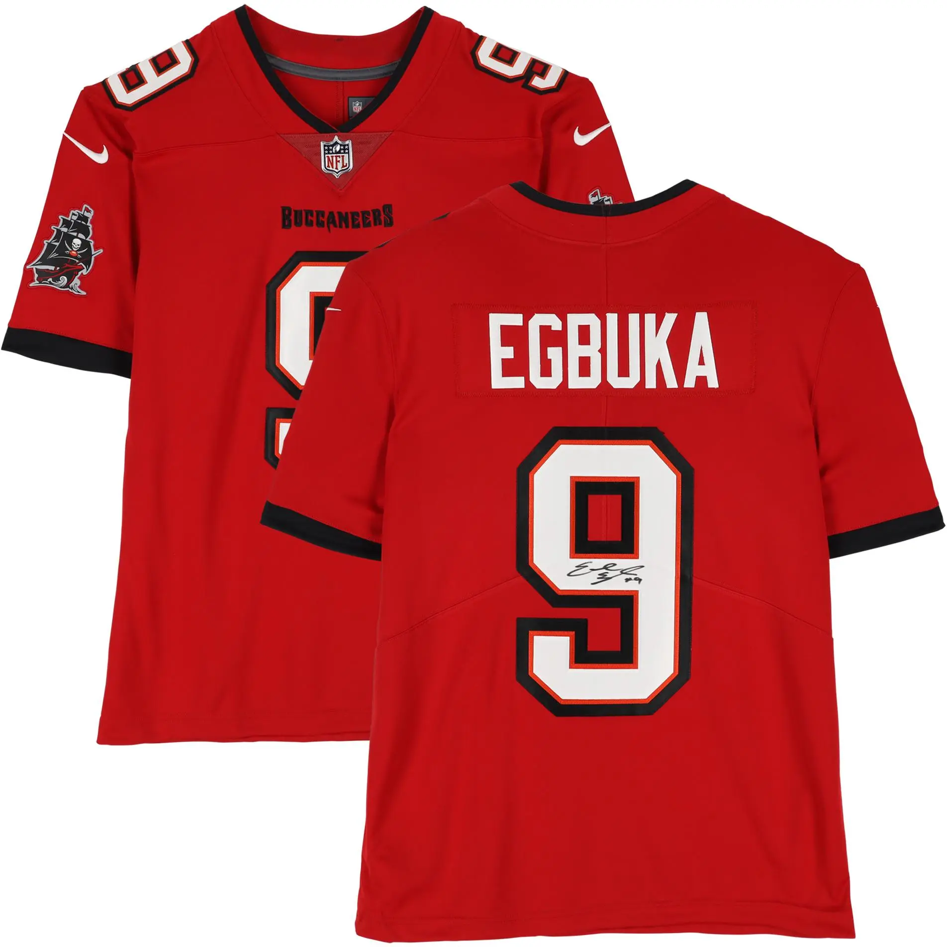 Emeka Egbuka Tampa Bay Buccaneers Autographed Nike Red Limited Jersey - Fanatics Authentic Certified