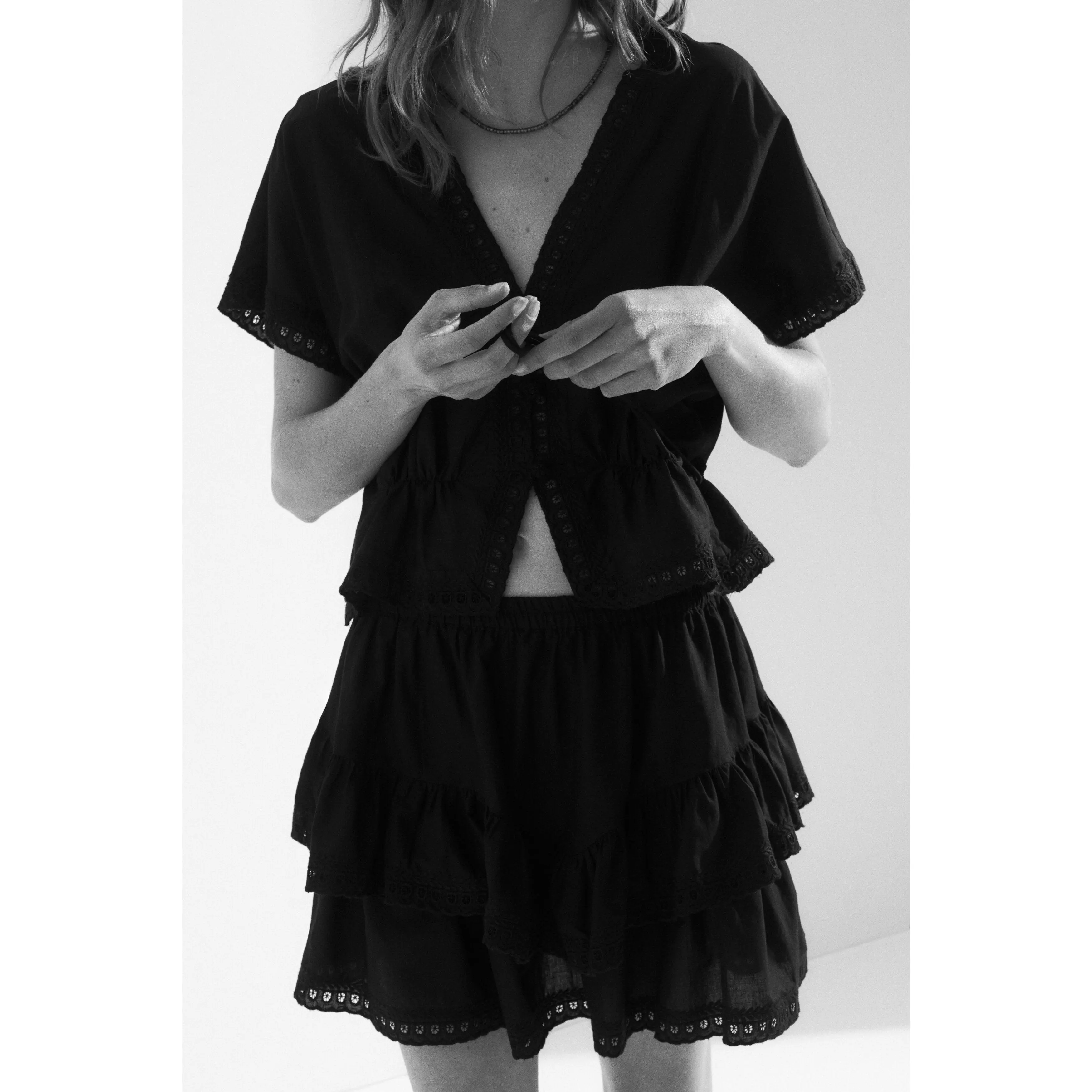H&M Broderie anglaise tiered skirt