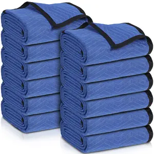 SuperDeal 12-Pack Heavy Duty Moving Blankets (79x72 Inch) – 65 lb. Bundle – Thick Furniture Pads for Packing & Moving