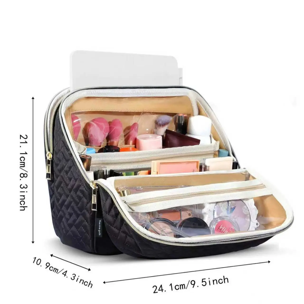 Travel Toiletry Organizer for Women, Puffy Quilted 4-in-1 Cosmetic Storage Bag with 4 Detachable Zipper Pouches, Large Capacity Cruise Must Haves for Holidays, Makeup Pouch For Purse, Travel Cosmetic Bag, Cosmetics Bag