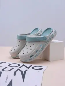 Women's Soft Sole Hole Shoes, Colorblock Cartoon Sandals, Indoor Outdoor Slip-On Breathable Slippers, Casual Eva Material, Spring Season, Half Strap Slippers, Casual Fashion Slippers, Lightweight Slipper