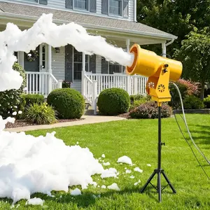 VEVOR Foam Machine, Auto Oscillation Foam Cannon Party Machine, Bubble Cannon with Fan, 3-Color LED Lights Triangular Structure, Dense Foams Maker for Gatherings, Backyard, Celebrations Party