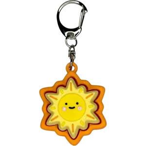 Happy Sunshine Fidget Clicker: keychain accessory, stress relief, cute must have Bag Charms