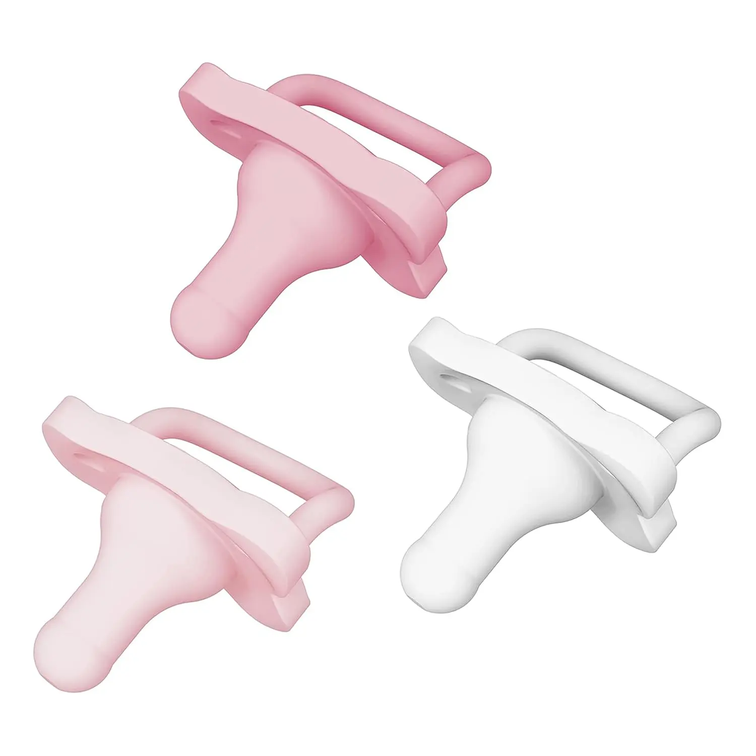 Dr. Brown's 100% Silicone Pacifier 0-6m BPA Free White Pink Light Pink 3-Pack Open Back Design for Comfort and Bonding with Baby