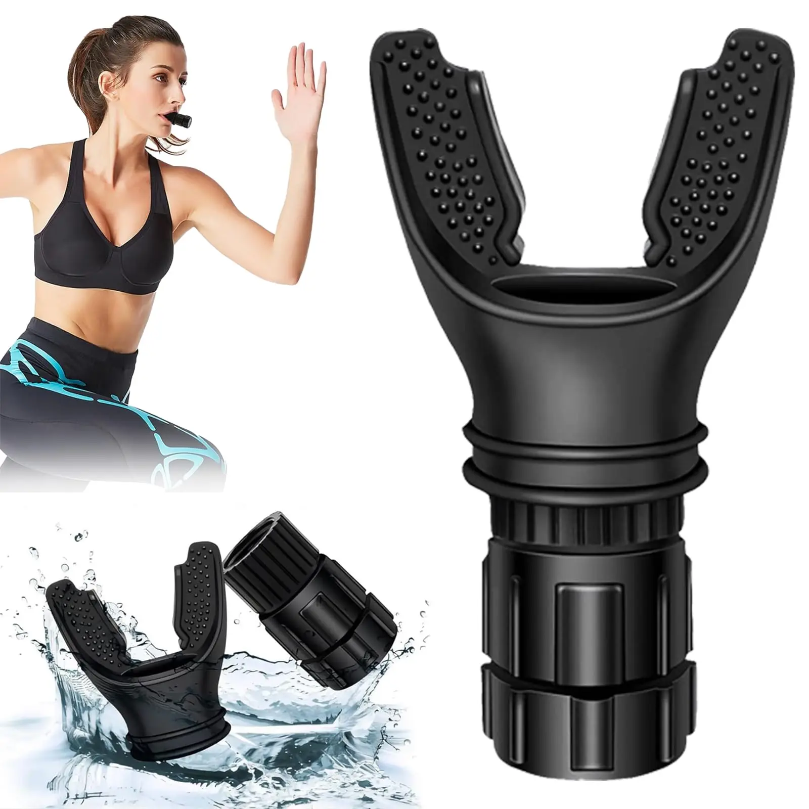 Portable Lung Breathing Trainer with Adjustable Resistance for Enhanced Capacity & Endurance High-Quality Silicone Easy to Clean Sports Essential indoor mini exercise equipment height level heavy duty steel