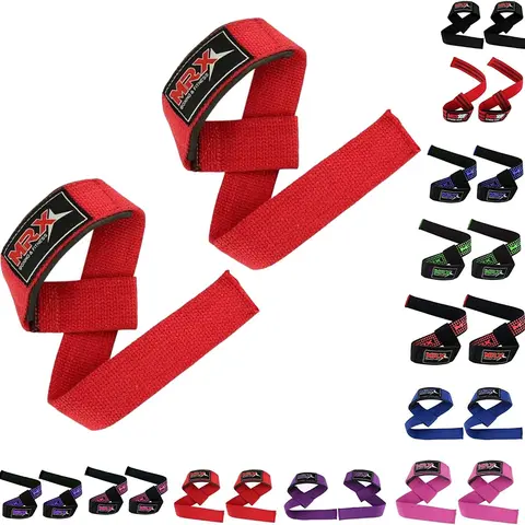 MRX Unisex Padded Lifting Straps - Long Fastener, Neoprene Pad, Wrist Support, Workout Accessory for Weight Lifting, Deadlifts, Supports Heavy Weight, Tested for Superior Strength