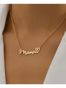Golden mini mom logo necklace, exquisite mom necklace, Mother's Day jewelry gift, mom necklace, golden mom letter heart-shaped pattern necklace, Love necklace