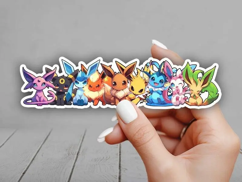 Cute Eeveelutions Poke Sticker - Laptop, Water Bottle Sticker Family Sticker for Laptop, Car and Tumbler