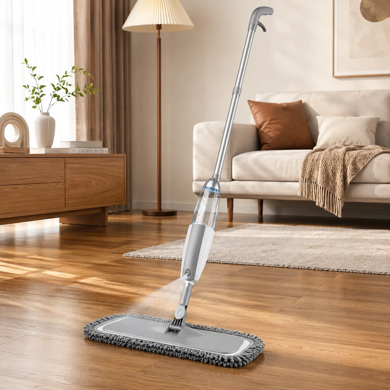 Microfiber Spray Mop for Hardwood Floors, Includes 4 Reusable Cleaning Pads, Wet & Dry Floor Cleaner for Home Kitchen & Tile Floors