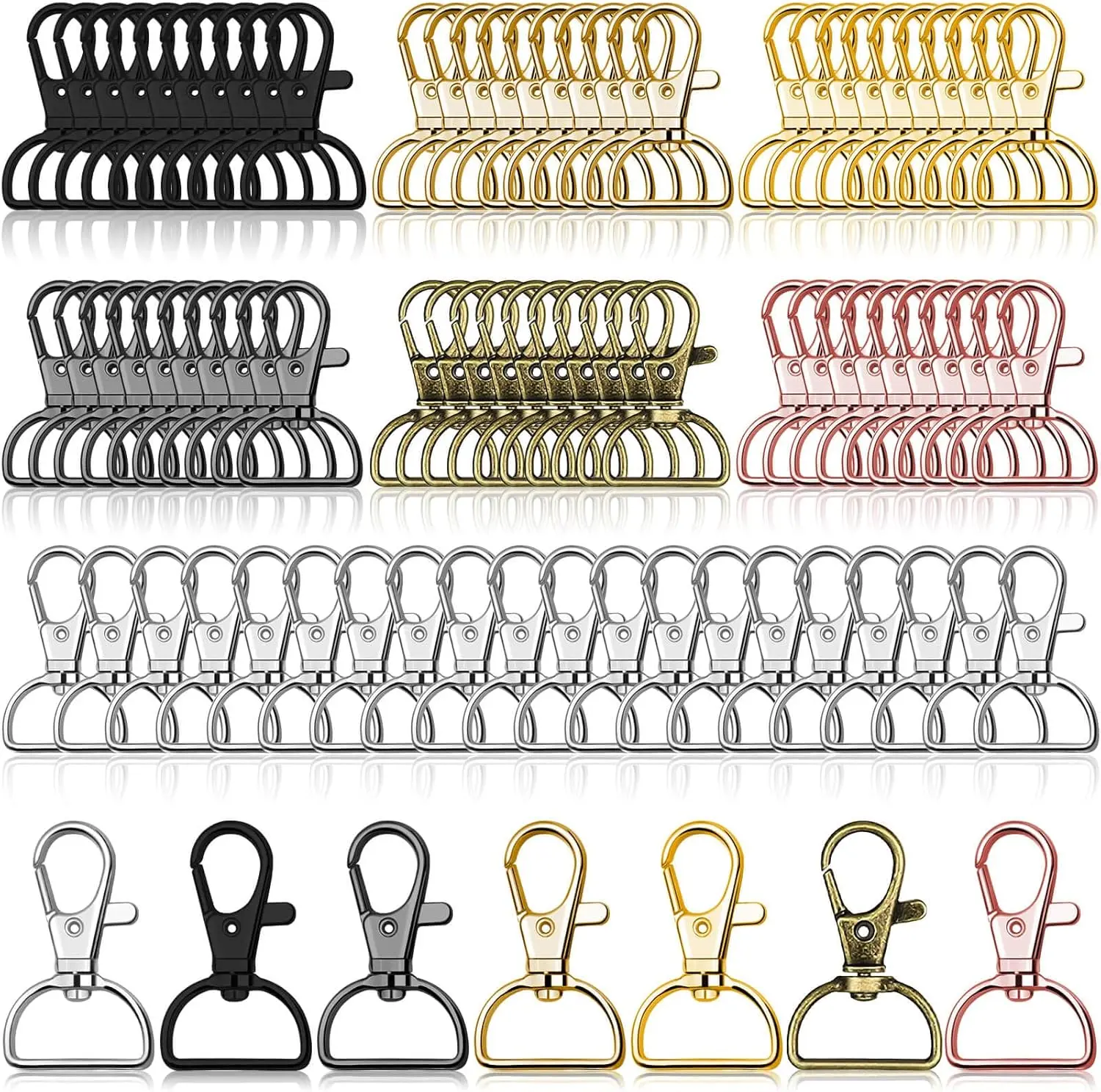 80Pcs Swivel Clasp Hooks, Key Chain Clip Hooks, D Ring Clip Lanyard Hardware for Keychain Making, Lanyard Making, Purse Hardware, DIY Craft (3/4” Inside Width) - Home Improvement.