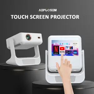 Aepuosem Touch Screen Projector A2pro 8-inch Native 1080P 4K Auto Focus Dolby Sound Wi-Fi 6 Bluetooth 180° Rotation Home Outdoor Gaming Movies Gift Audio LCD