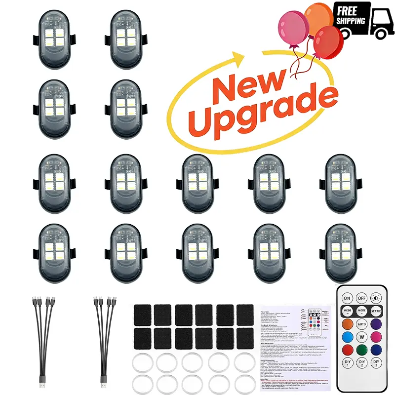 [2026 Upgraded] USB Rechargeable Car Ambient LED Lights with Multi-Color Modes, Decorative Interior Lighting for Night Driving and Vibes, Car Atmosphere Lamp, Car Light Embellishments