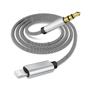 Braided Design Audio Adapter, Charging Port To 3.5mm Aux Headphone Jack Adapter, Compatible with iPhone 14 Pro Max/13/12 Mini/11 Pro/XR/XS Max/8/7Plus/SE/Pad/Pod