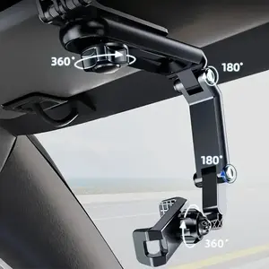 Universal Car Phone Mount, Car Cellphone Mount, Rotating Car Mount, Rotatable Sun Visor Holder, Multi-Functional Smartphone Stand for iPhone 7 Inch, Supports Call Function