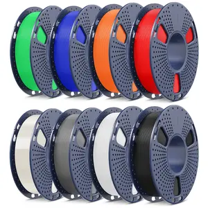 SUNLU PLA Filament 1.75mm Bundle, 3D Printer Filament Bundle 250g, 8 Rolls, 2kg Total, Black+White+Grey+Transparent+Red+Klein Blue+Sunny Orange+Green