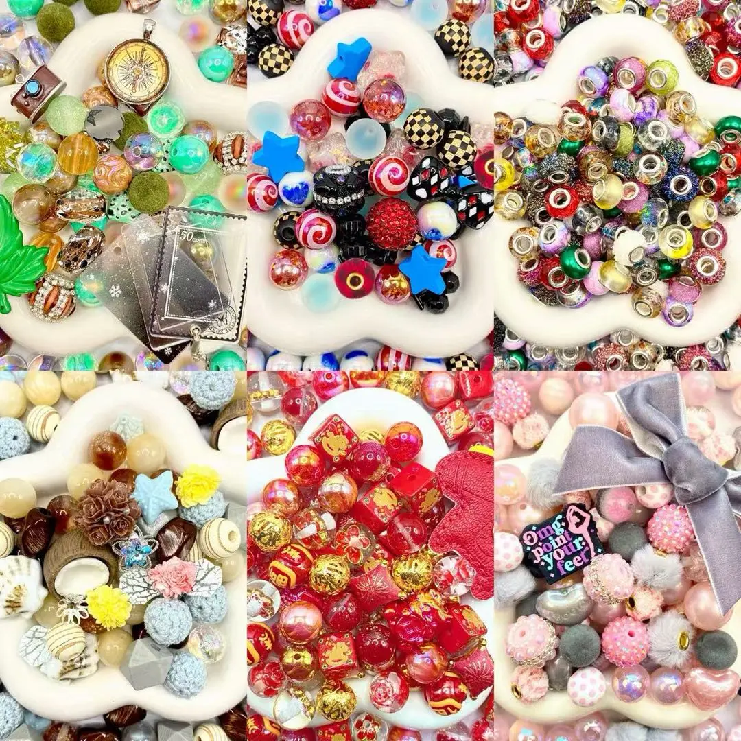 16mm Keychain/Pen Making DIY Beads Mix – 16/20mm Silicone, Resin & Acrylic Beads