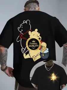 Magic Kingdom, Disneyland trip, Winnie The Po Men's T Shirt Women Cotton Tee Streetwear Casual Oversized Loose Spring Summer Short Sleeve Top Unisex