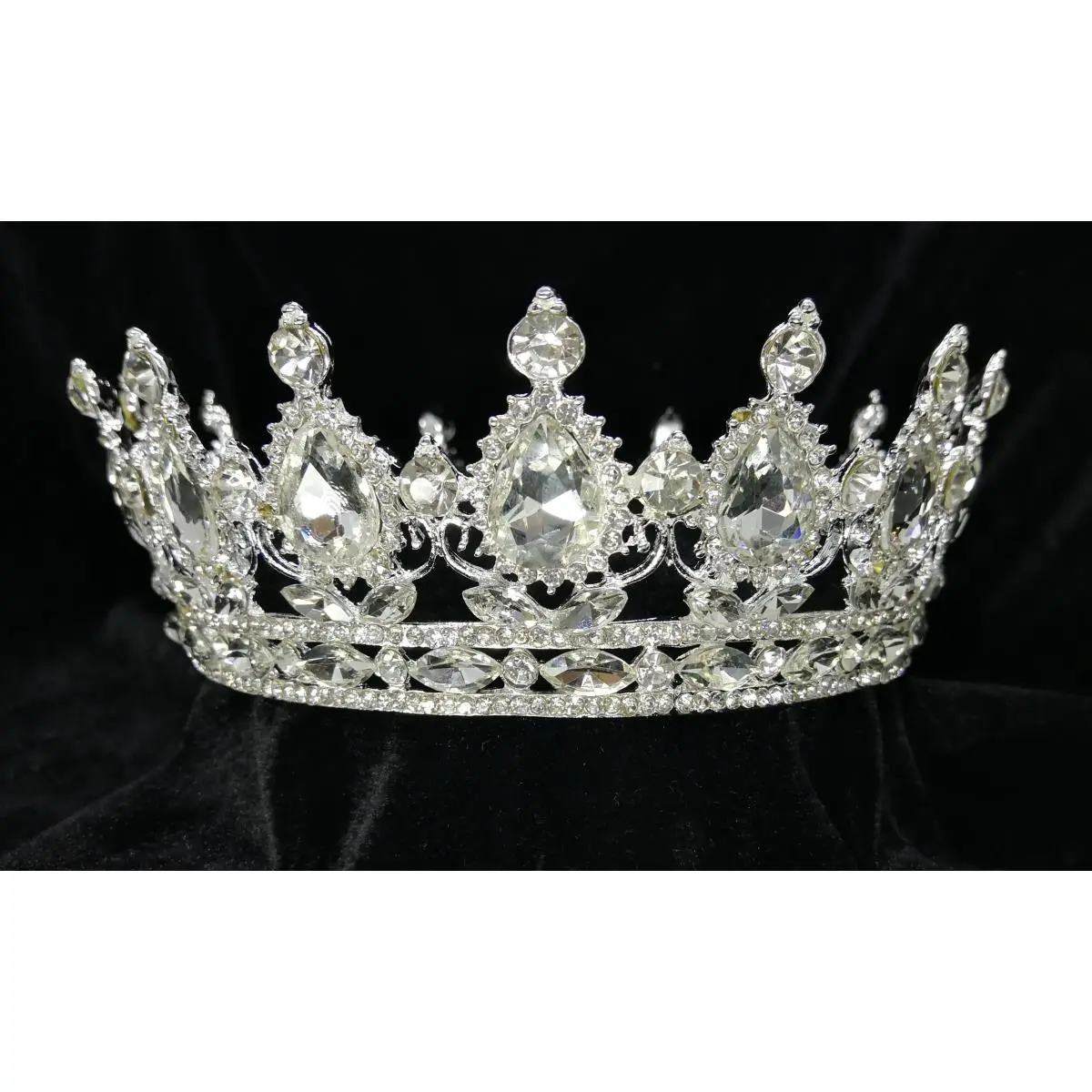 Tian Sweet  7 oz Silver Crown with Big Rhinestones - Silver