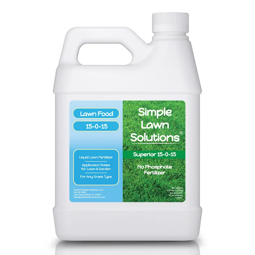 Lawn Food 15-0-15 - Phosphorus-Free Liquid Fertilizer - Nitrogen & Potassium - Fast-acting Nutrients for Greening & Growth - 1 Quart