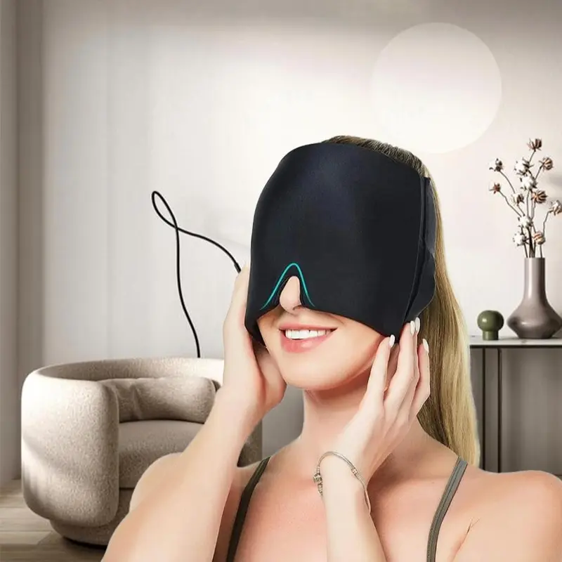 Cooling Gel Ice Pack Cap, Hot & Cold Headgear, Hot Compress for Eye, Relieve Migraine, Comfortable Head Wrap Ice Pack Eye Mask for Puffy Eyes, Tension, Chill Eye Mask