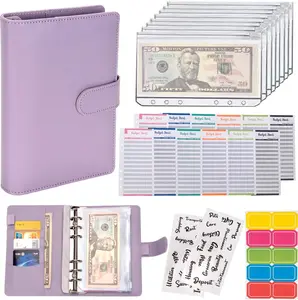 money savings book Budget Binder Cash Envelopes A6 Money Saving Binder with Zipper envelopes