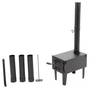 Black Steel Universal Outdoor Wood Burning Stove For Cooking Camping Black Steel Universal Outdoor Wood Burning Stove For Cooking Camping