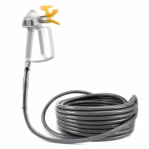50Ft x 1/4" NPT Airless Paint Sprayer Hose, 3000PSI High Pressure Airless Paint Spray Hose with 5Ft Whip Hose & 1/4" Hose Connector & Sprayer Swivel Joint for Airless Spraying Machine