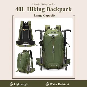 Emergency survival bag, 40-liter hiking backpack, with an independent suspension carrying system, lightweight, waterproof and breathable, sturdy and durable, suitable for outdoor hiking, camping, hunting, fishing and other activities student school Laptop