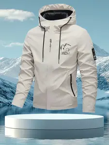 Men Women Ski Jacket Windproof Waterproof Outdoor Winter Hiking Sport Coat Slim Fit Casual Graphic Design No Padding