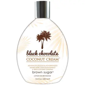 Brown Sugar Black Chocolate Coconut Cream Tanning Lotion, Advanced 200X Black Bronzer with Double Dark Chocolate Extract & Triple Coconut Cocktail, 13.5 Fl Oz